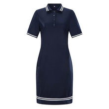 Load image into Gallery viewer, Women Polo Dress L-6XL Fashion Short Sleeve Stripe Bodycon Mini Pencil Dresses Summer Female Elegant Casual Dress Vestidos